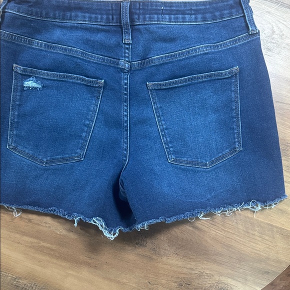 Universal Thread Dark Blue Distressed Jean Shorts high rise mid - Picture 3 of 3